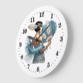 Grande Horloge Ronde Élégante dame Art déco (Angle)