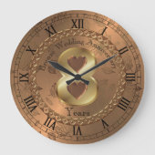 Grande Horloge Ronde Elégante idée cadeau du 8e anniversaire de bronze (Recto)