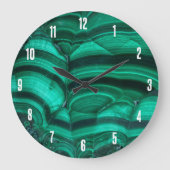 Grande Horloge Ronde Elégante Pierre de cristal de malachite verte tend (Recto)