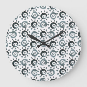 Grande Horloge Ronde Éléments aquarelle décoratifs, polyvalents et tran