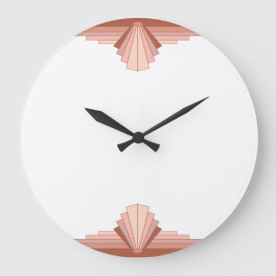 Grande Horloge Ronde Éléments Art déco en or rose01