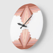 Grande Horloge Ronde Éléments Art déco en or rose05 (Angle)