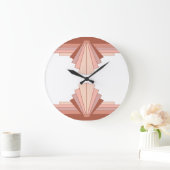 Grande Horloge Ronde Éléments Art déco en or rose05 (Maison)