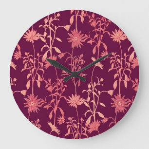 Grande Horloge Ronde Éléments séparés : Vintage floral