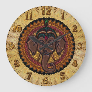 Grande Horloge Ronde Éléphant adorable Metallizer de mandala