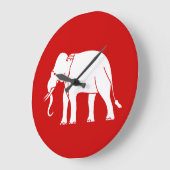 Grande Horloge Ronde Éléphant de Siamese (Angle)