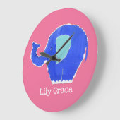 Grande Horloge Ronde Eléphant personnalisé (Angle)