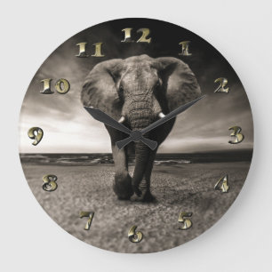 Grande Horloge Ronde Éléphant sur la course