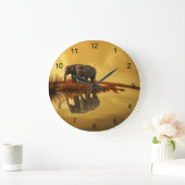 Grande Horloge Ronde Elephants Sunset (Maison)