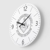 Grande Horloge Ronde Emblème de la franc-maçonnerie (Angle)