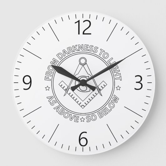 Grande Horloge Ronde Emblème de la franc-maçonnerie (Recto)