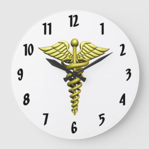 Grande Horloge Ronde Emblème Médicale