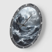 Grande Horloge Ronde Embrace de l'empest" - Mer orageuse (Angle)