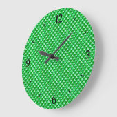 Grande Horloge Ronde Emerald green, enamel look, étudiant ded grid (Angle)