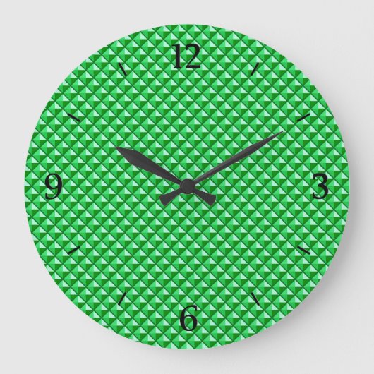 Grande Horloge Ronde Emerald green, enamel look, étudiant ded grid (Recto)