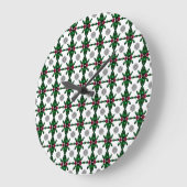 Grande Horloge Ronde Emerald Ruby Diamond Gemstone Art Rouge Vert (Angle)