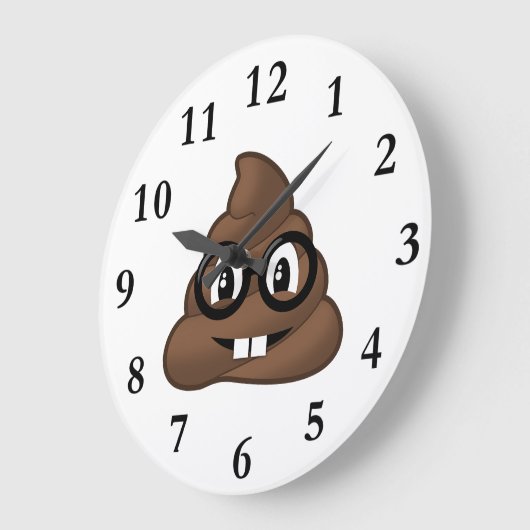 Grande Horloge Ronde Emoji nerd (Angle)