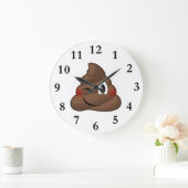 Grande Horloge Ronde Emoji Poop (Maison)
