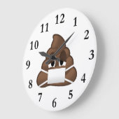 Grande Horloge Ronde Emoji Pot Masque Malade (Angle)