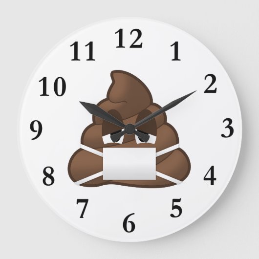 Grande Horloge Ronde Emoji Pot Masque Malade (Recto)