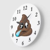 Grande Horloge Ronde Emoji Tear Pot triste (Angle)