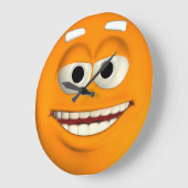 Grande Horloge Ronde Emoticon orange (Angle)
