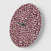 Grande Horloge Ronde Empreinte de léopard rouge (Angle)