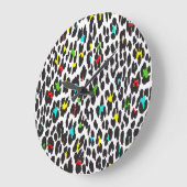 Grande Horloge Ronde Empreinte de léopard, Spots de léopard, léopard co (Angle)