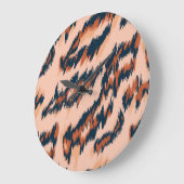 Grande Horloge Ronde Empreinte de léopard : Textile Design sans joint. (Angle)