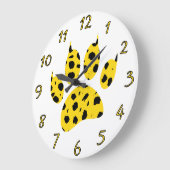 Grande Horloge Ronde Empreinte de patte Cheetah (Angle)