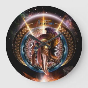 Grande Horloge Ronde Empress Arzriani Art nouveau portrait fractal