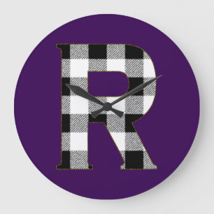 Grande Horloge Ronde en vichy vérifier R