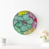 Grande horloge ronde "Encre Fleurs" (Maison)
