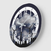 Grande Horloge Ronde Énergie solaire éolienne (Angle)