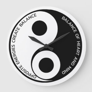 Grande Horloge Ronde Énergies Opposées, Créer un équilibre Yin Yang