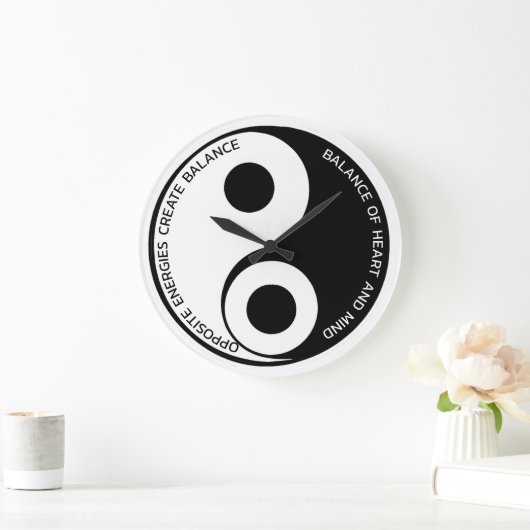 Grande Horloge Ronde Énergies Opposées, Créer un équilibre Yin Yang (Maison)