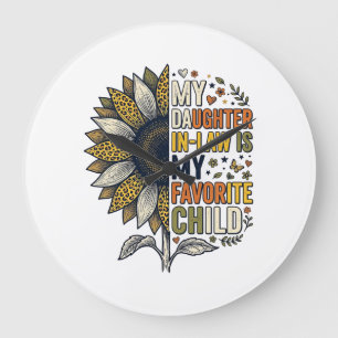 Grande Horloge Ronde Enfant préféré de la belle-fille Tournesol Vintage