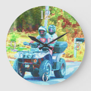 Grande Horloge Ronde Enfants à bord d'un véhicule tout terrain sur rout