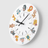 Grande Horloge Ronde Enfants animaux (Angle)
