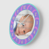 Grande Horloge Ronde Enfants et bébé sur mesure (Angle)