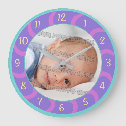 Grande Horloge Ronde Enfants et bébé sur mesure (Recto)