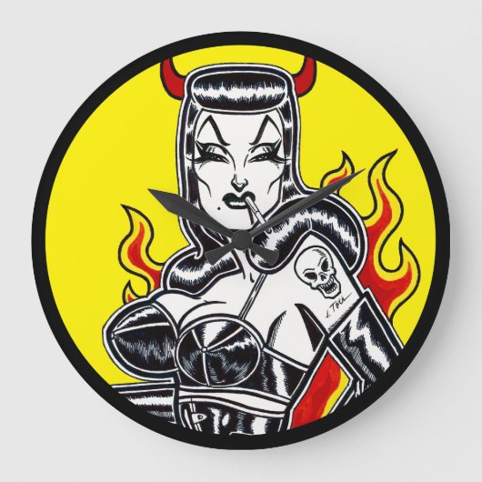 Grande Horloge Ronde Enfer sur les talons (Recto)