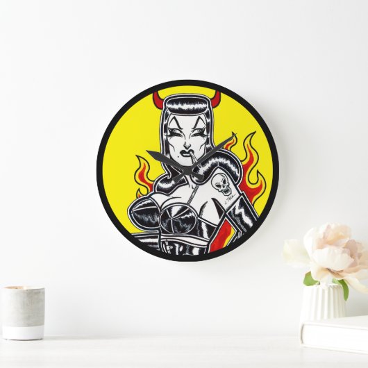 Grande Horloge Ronde Enfer sur les talons (Maison)