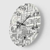 Grande Horloge Ronde Engins de ver : Machines Techniques Simples. (Angle)