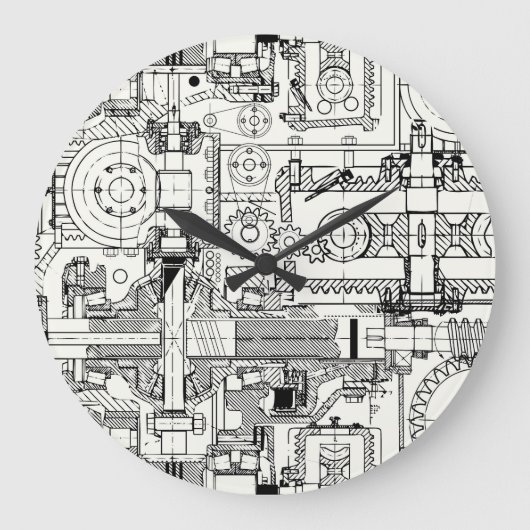 Grande Horloge Ronde Engins de ver : Machines Techniques Simples. (Recto)