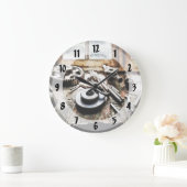 Grande Horloge Ronde Engrenages et clés en Machine Shop (Maison)