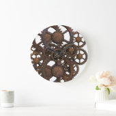 Grande Horloge Ronde Engrenages métalliques Rusty Steampunk (Maison)
