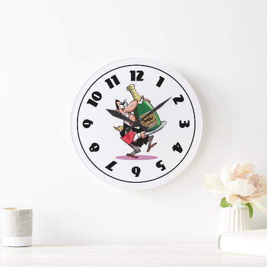 Grande Horloge Ronde Énorme Bouteille De Champagne