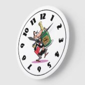 Grande Horloge Ronde Énorme Bouteille De Champagne (Angle)