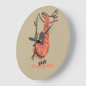 Grande Horloge Ronde Enregistrer l'orangoutan (Angle)